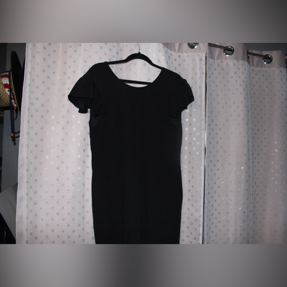 Mini black white bow dress
